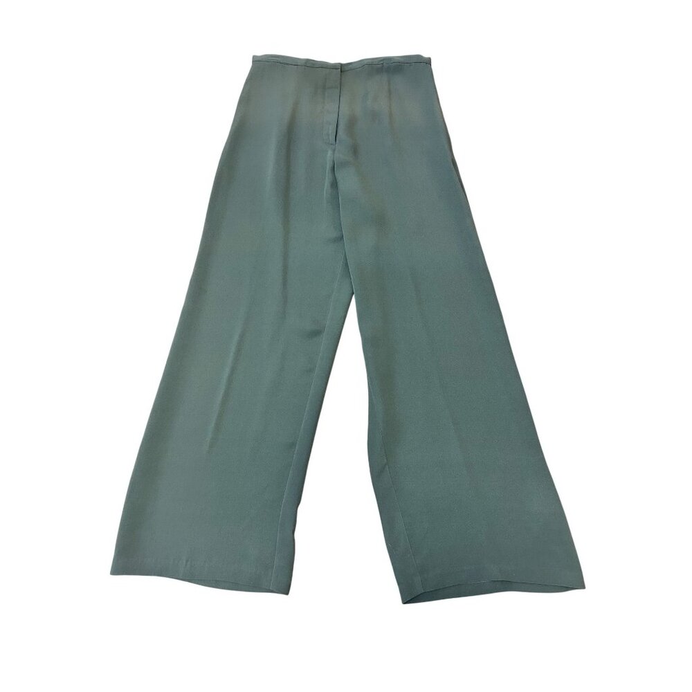 Eileen Fisher Gray Silk Wide Leg Pants Womens Medium